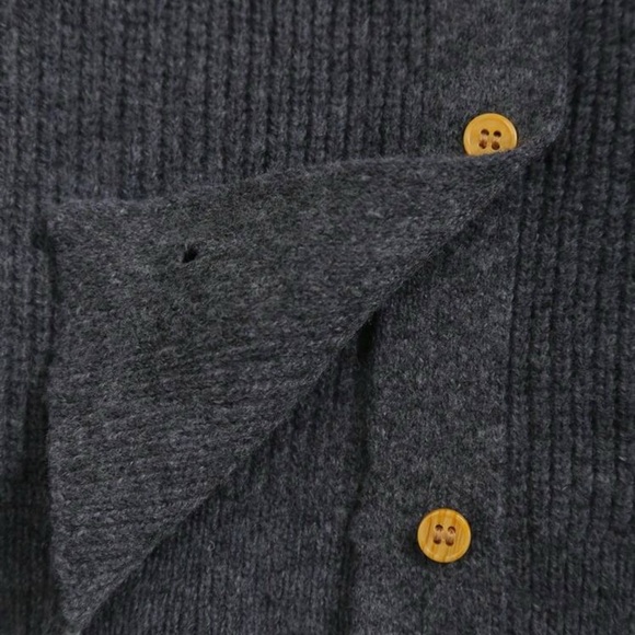 Elegant Gray Sweater with Cream Collar women’s xxs , buttons , Peter Pan collar - Picture 4 of 6